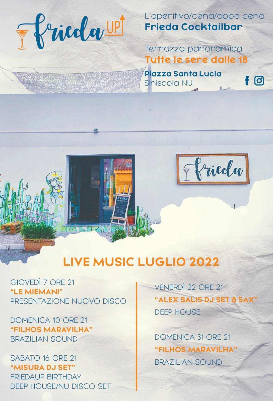 Siniscola
"Eventi musicali di luglio del Frieda di Santa Lucia" 
Luglio 2022