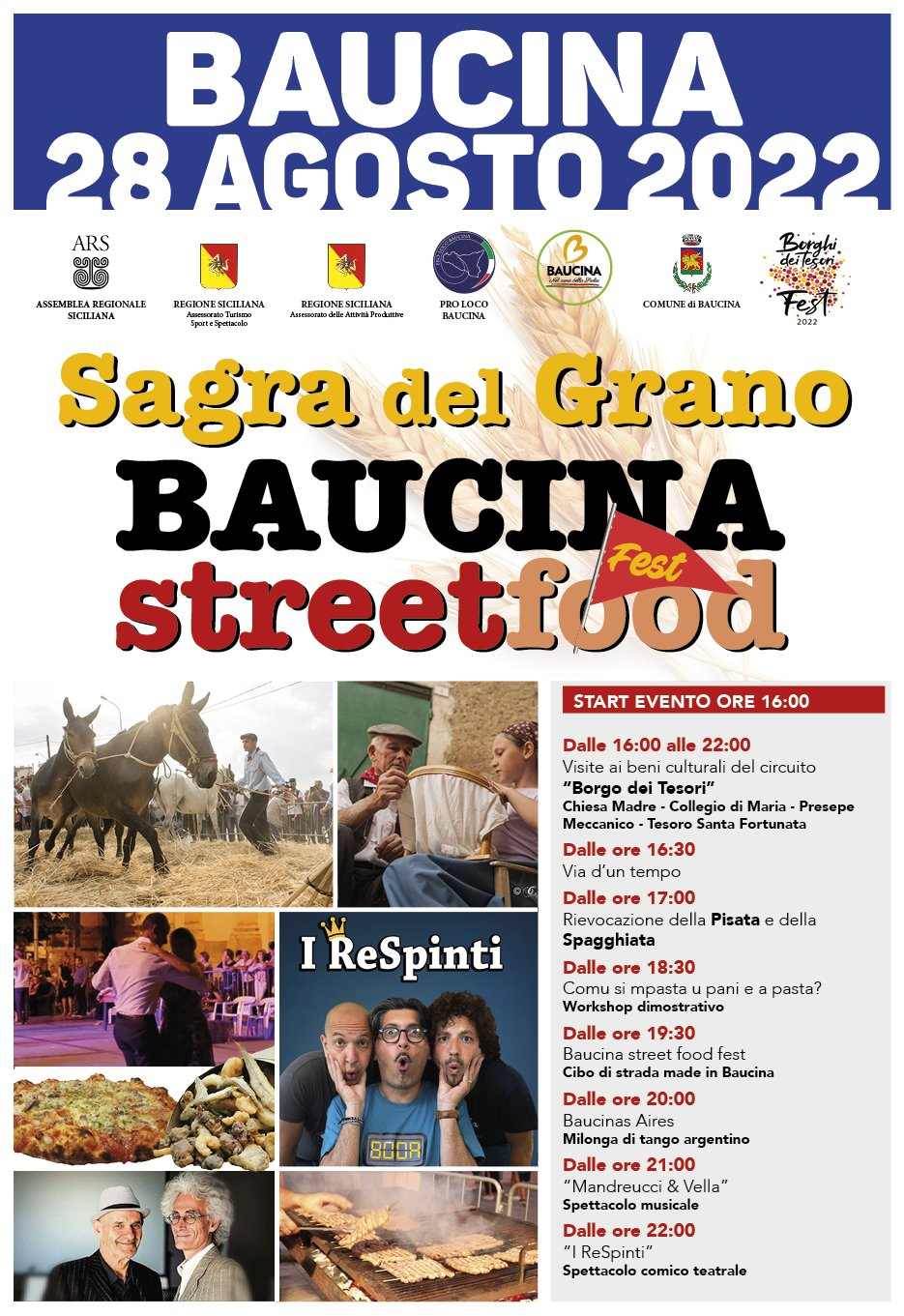 Baucina (PA)
"Sagra del Grano e Street Food Fest" 
28 Agosto 2022
