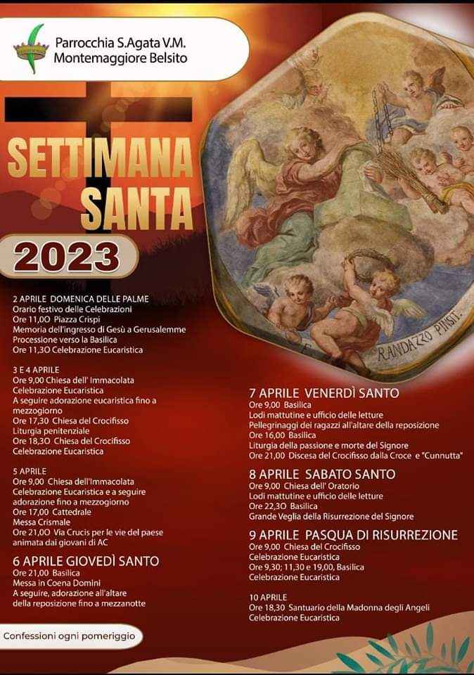 Montemaggiore Belsito (PA) 
"Settimana Santa"
dal 2 al 9 Aprile 2023 
