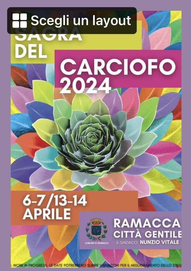 Ramacca (CT)
"30^ Sagra del Carciofo"
dal 22 al 25 Aprile 2022