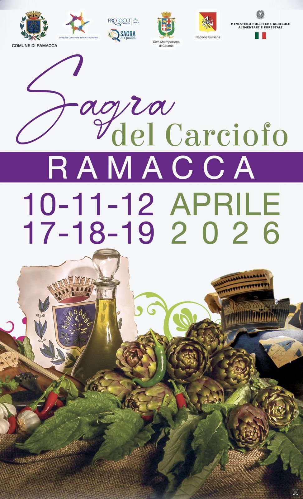 Ramacca (CT)
"Sagra del Carciofo"
10-11-12 / 17-18-19 Aprile 2026