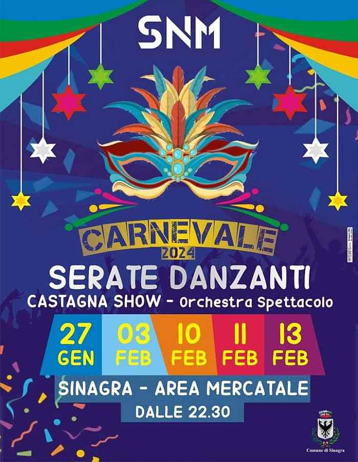 Sinagra (ME) 
"Gran Carnevale Sinagrese"
11 e 13 Febbraio 2024
