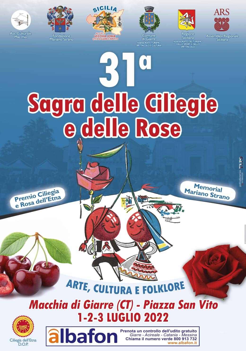 Macchia di Giarre (CT)
"31^ Sagra delle Ciliegie e delle Rose"
1-2-3 Luglio 2022