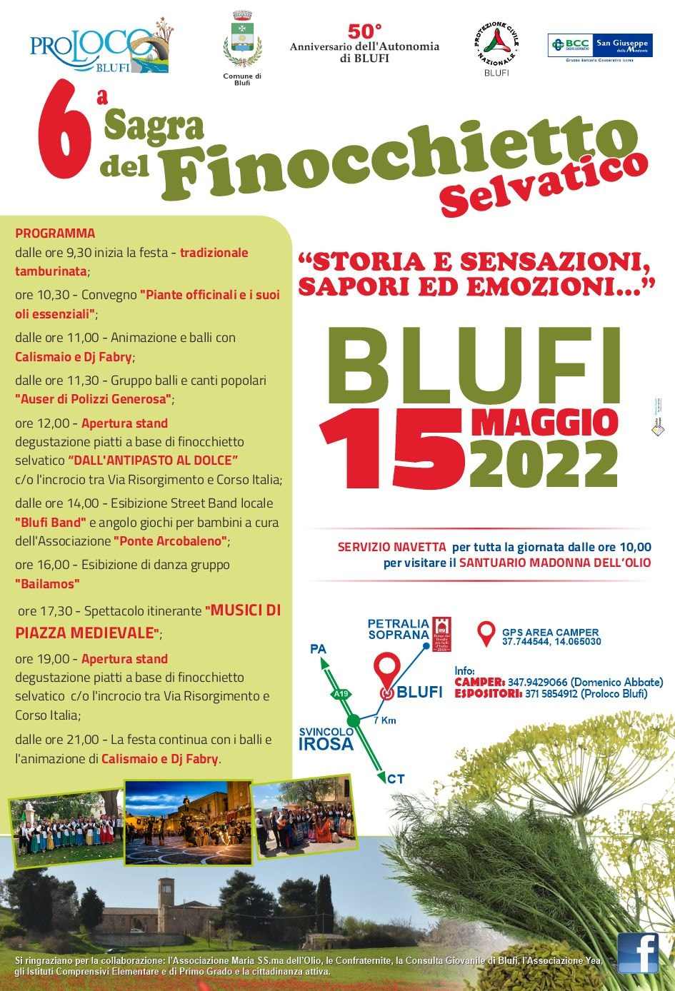 Blufi (PA)
"6ª Sagra del finocchietto Selvatico"
15 Maggio 2022