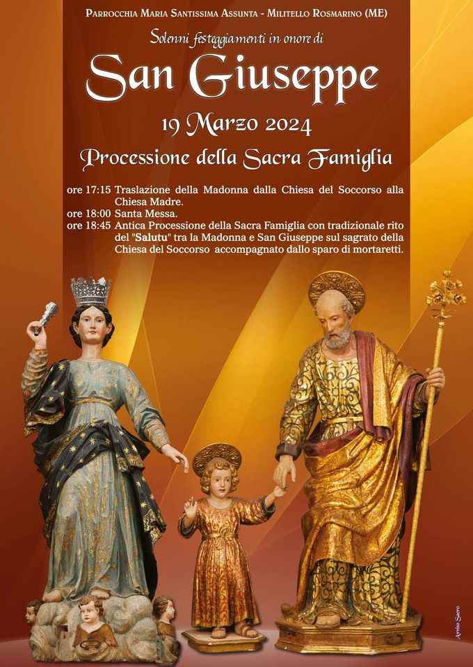 Militello Rosmarino (ME) 
"Solenni Festeggiamenti in Onore di San Giuseppe"
19-20 Marzo 2023 
