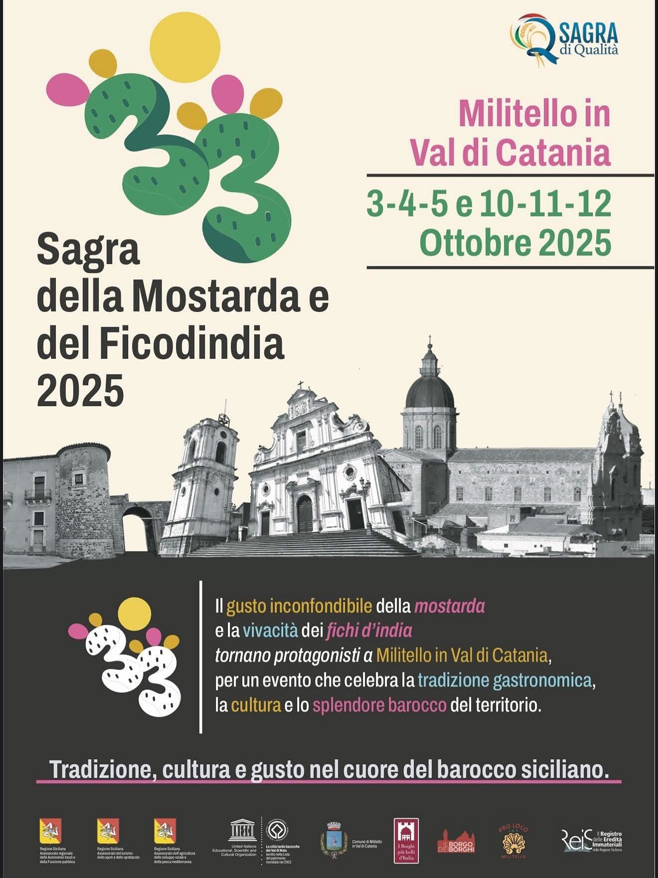 Militello In Val di Catania (CT)
"Fiera della Mostarda e del Ficodindia"
7-8-9 e 15-16 Ottobre 2022