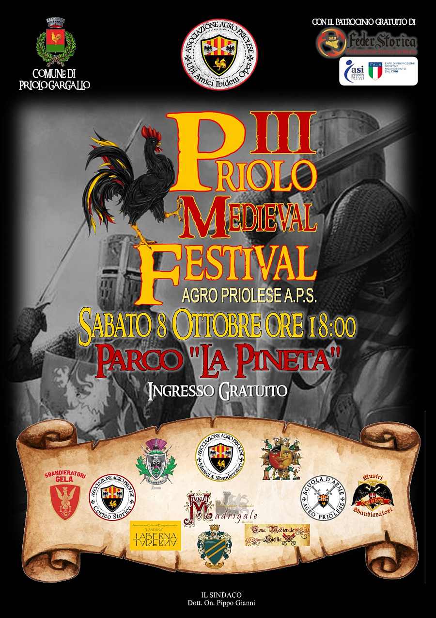 Priolo Gargallo (SR)
"3° Priolo Medieval Festival"
8 Ottobre 2022