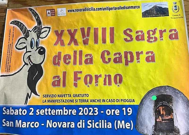 Novara di Sicilia, fraz. San Marco (ME)
"28^ Sagra della Capra al Forno"
2 Settembre 2023