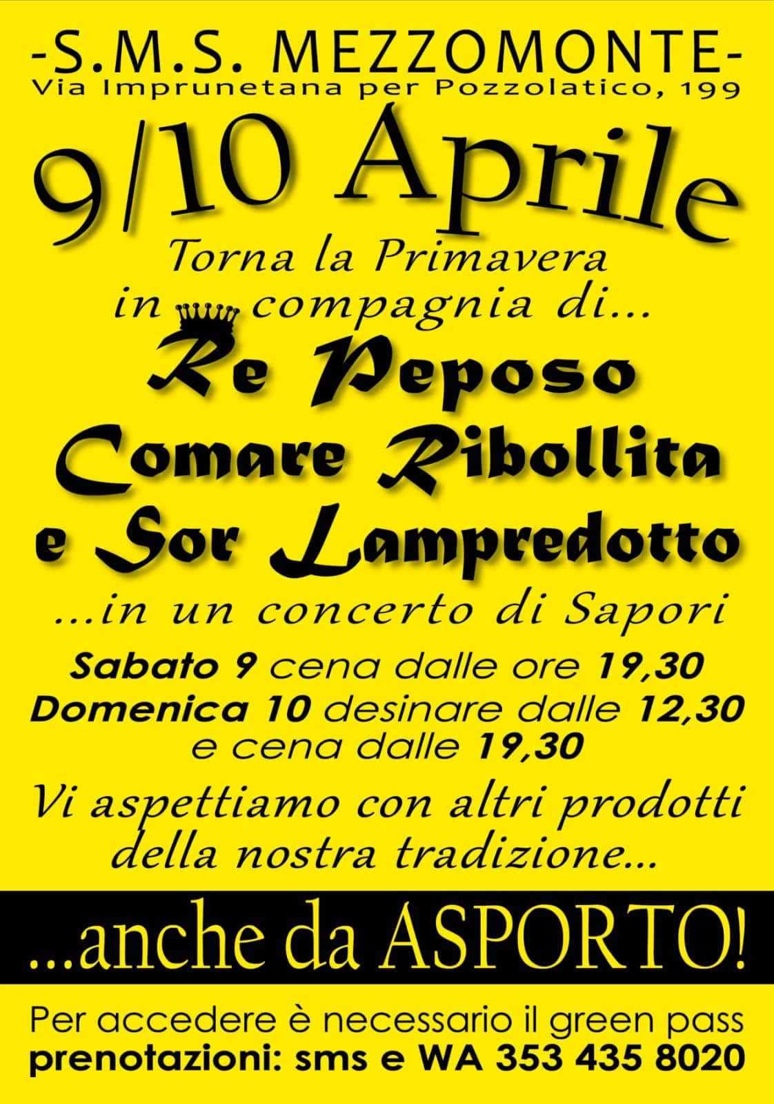 Impruneta (FI)
"Re Peposo, Comare Ribollita e Sor Lampredotto"
9-10 Aprile 2022