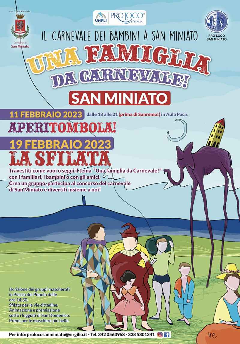 San Miniato Basso (PI)
"45° Carnevale dei Bambini"
29 Gennaio 5-12-19 Febbraio 2023
