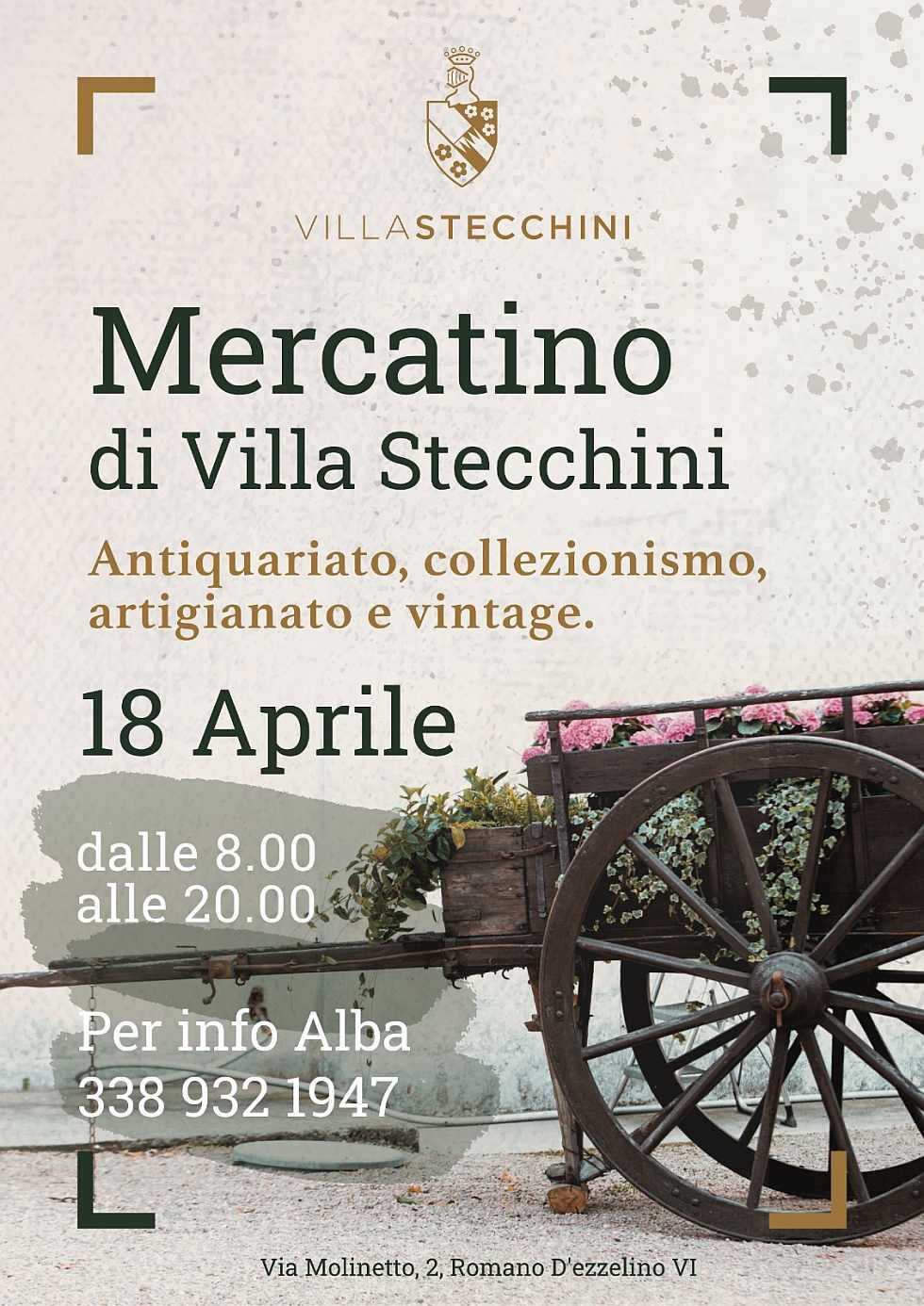 Romano D'ezzelino (VI)
"Mercatino di Villa Stecchini"
18 Aprile 2022 