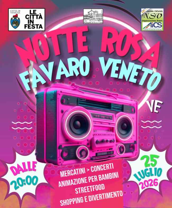 Favaro Veneto (VE)
"27^ Festa di Maggio e Mercatino"
30-31 Maggio 1-2 Giugno 2026