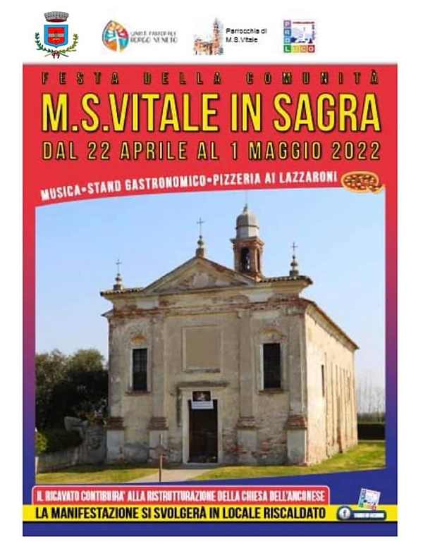 Megliadino San Vitale (PD)
“Sagra 2022"
dal 22 Aprile al 1° Maggio 2022 