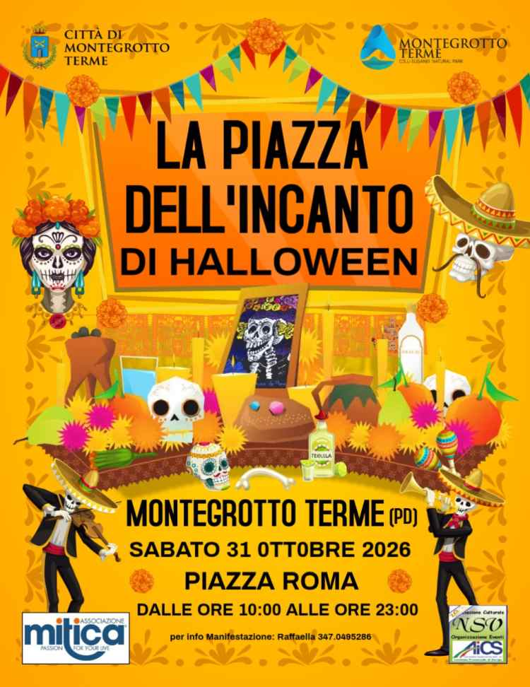 Locandina de La Piazza dell'Incanto di Halloween a Montegrotto Terme (PD) Sabato 31 Ottobre 2026